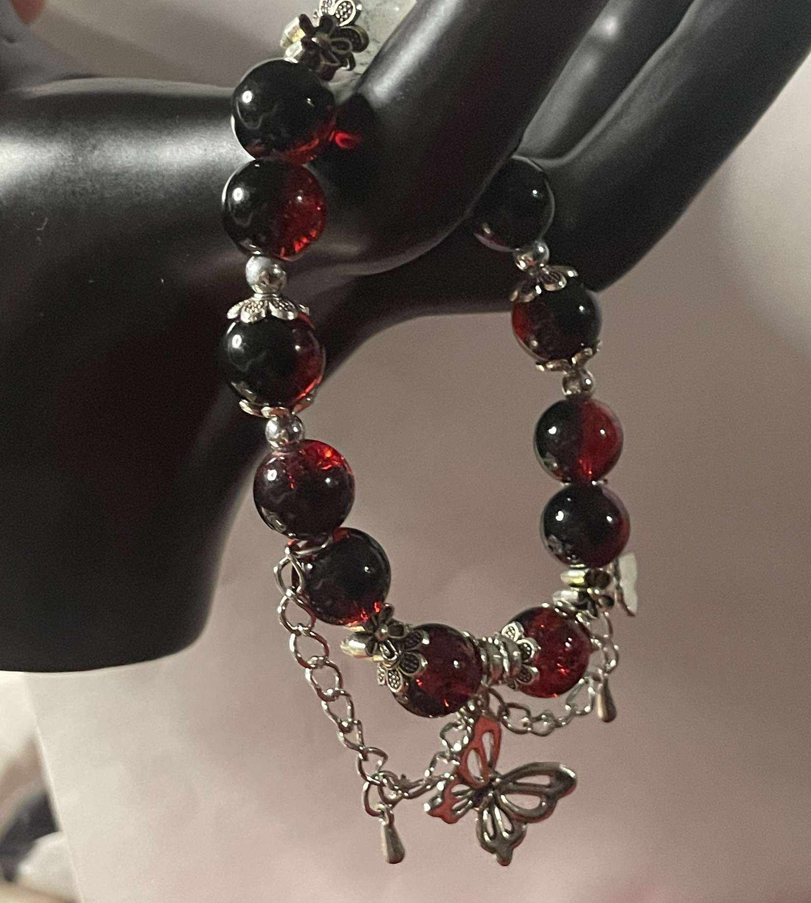 Red/Black Butterfly Bracelet
